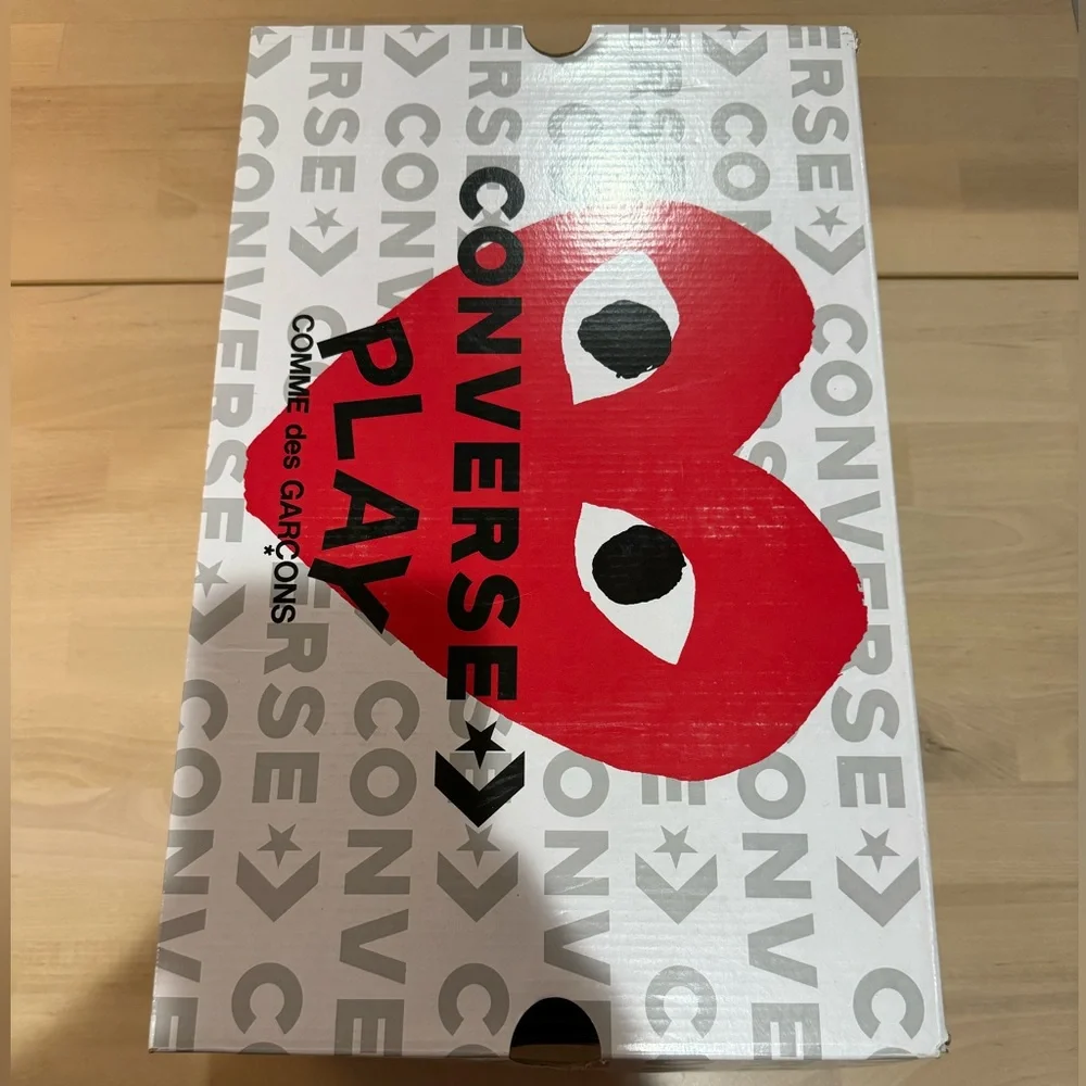 CONVERSE X COMME DES GARCONS PLAY ALL STAR CHUCK '70 HI RED SOLE - WHITE - Picture 4 of 4